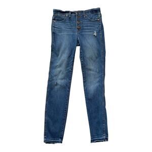 Madewell High-Rise Skinny Jeans - 27 Waist - Medium Wash Distressed Denim